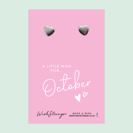 OCTOBER - Heart Stud Earrings | J194