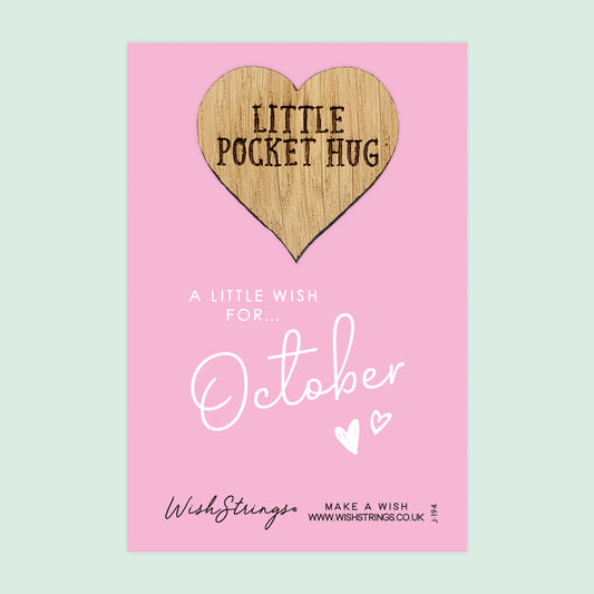 OCTOBER - Oak Pocket Hug Token | J194