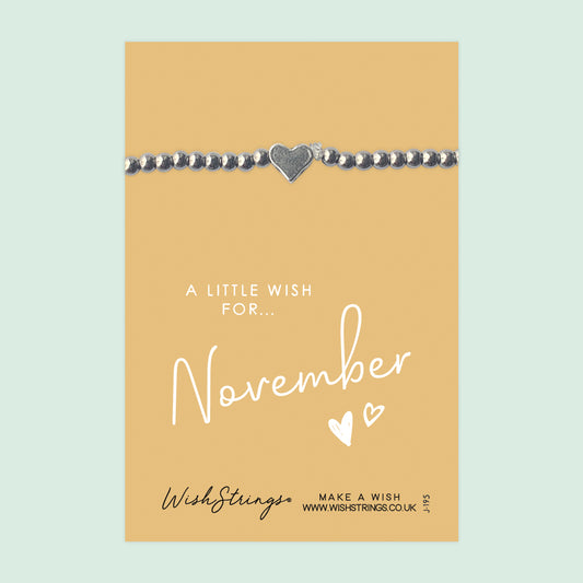 NOVEMBER - Heart Beaded Bracelet - J195