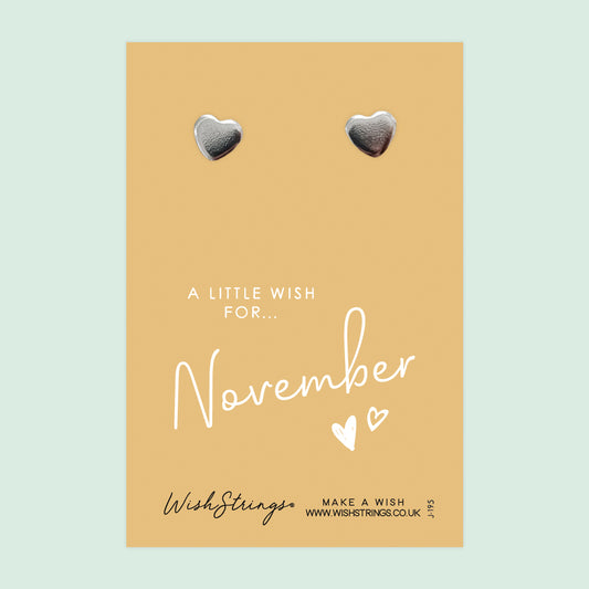 NOVEMBER - Heart Stud Earrings | J195