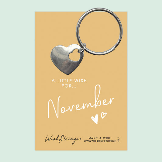 NOVEMBER - Heart Keyring - J195