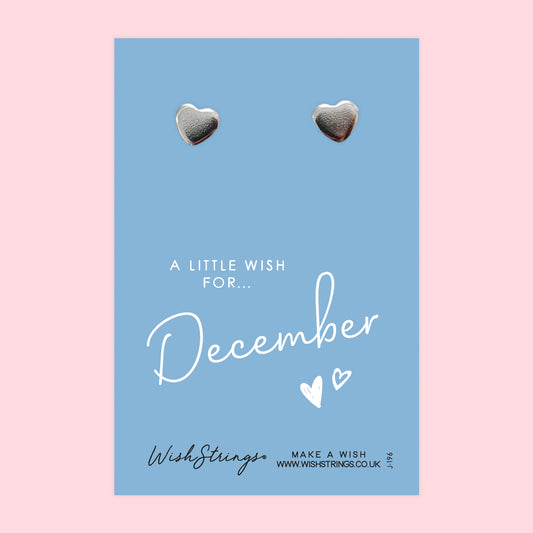 DECEMBER - Heart Stud Earrings | J196