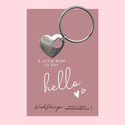 JUST TO SAY HELLO - Heart Keyring - J197