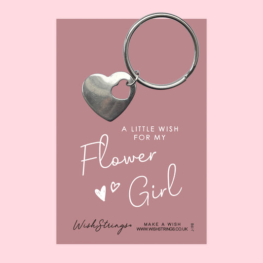 FLOWER GIRL - HEART KEYRING - J198