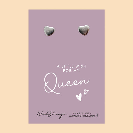 QUEEN - Heart Stud Earrings | J202