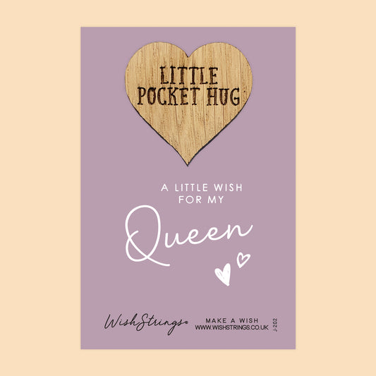Queen - Oak Pocket Hug Token | J202