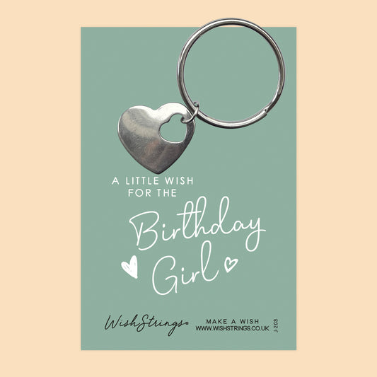 BIRTHDAY GIRL - HEART KEYRING - J203