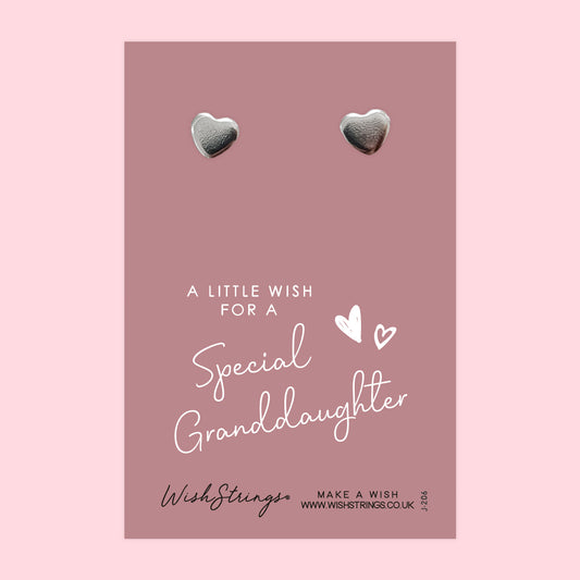 GRANDDAUGHTER - Heart Stud Earrings | J206