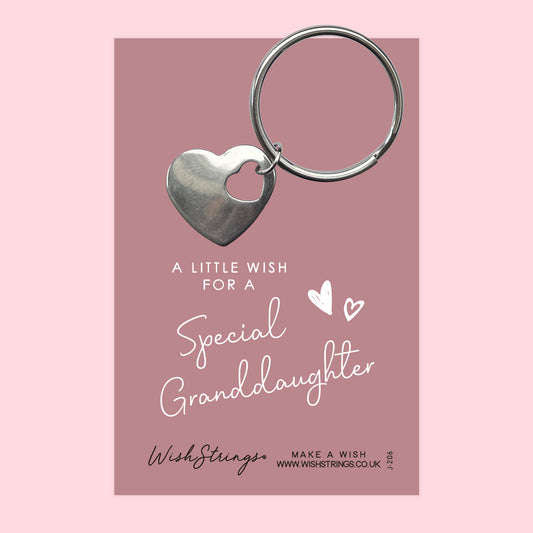 GRANDDAUGHTER - HEART KEYRING - J206