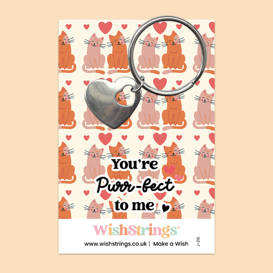 You’re Purr-fect to Me - Heart Keyring - J210