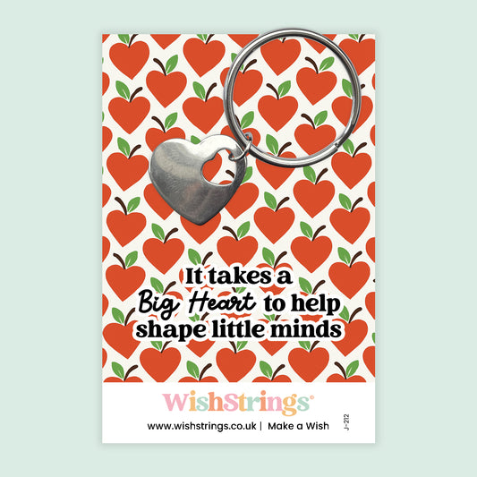 Teacher, Big Heart - Heart Keyring - J212