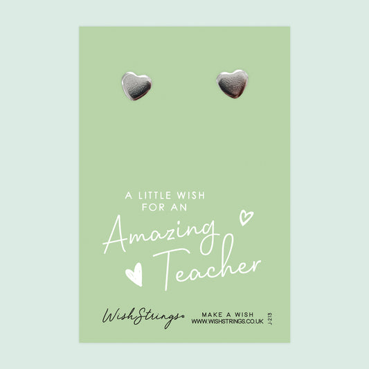 AMAZING TEACHER - Heart Stud Earrings | J213