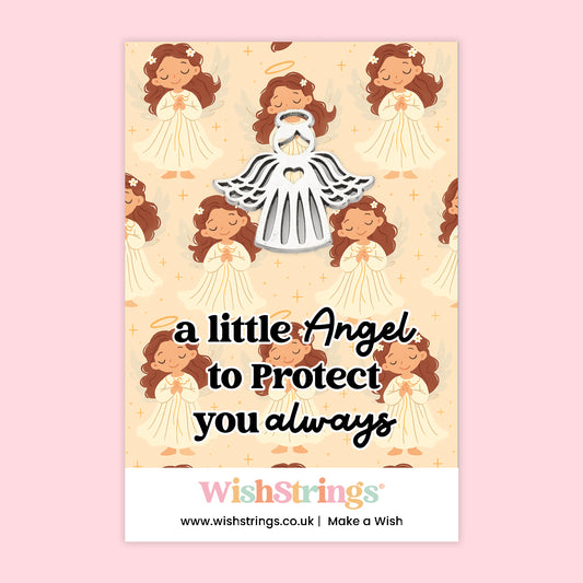 A Little Angel to Protect You Always - Oak Pocket Hug Token | J215-AH