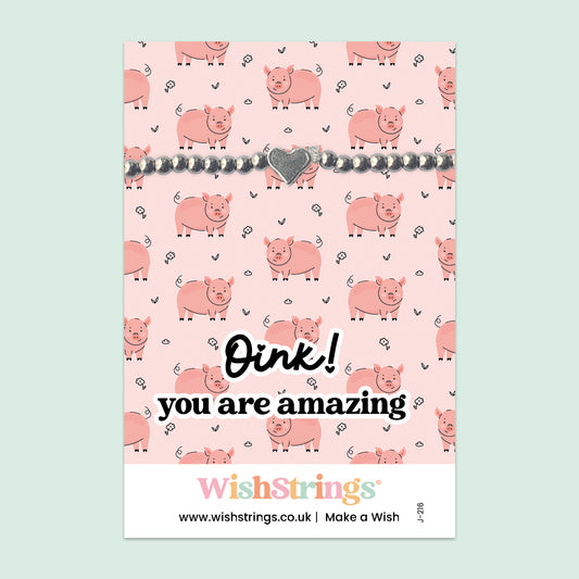 Oink! You Are Amazing - Heart Beaded Bracelet - J216