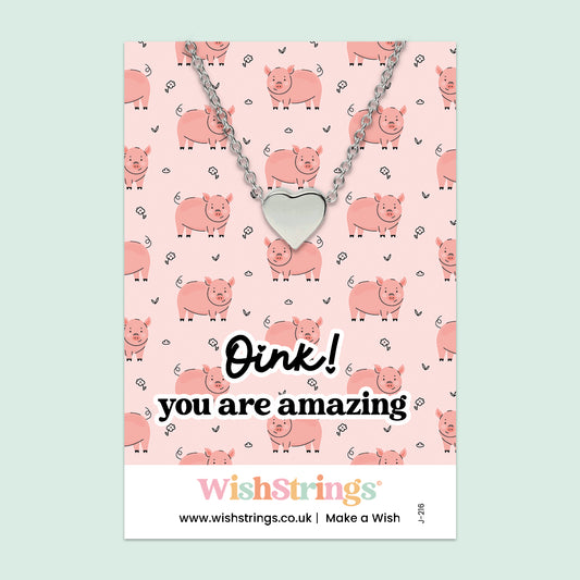 Oink! You Are Amazing - Heart Necklace - J216