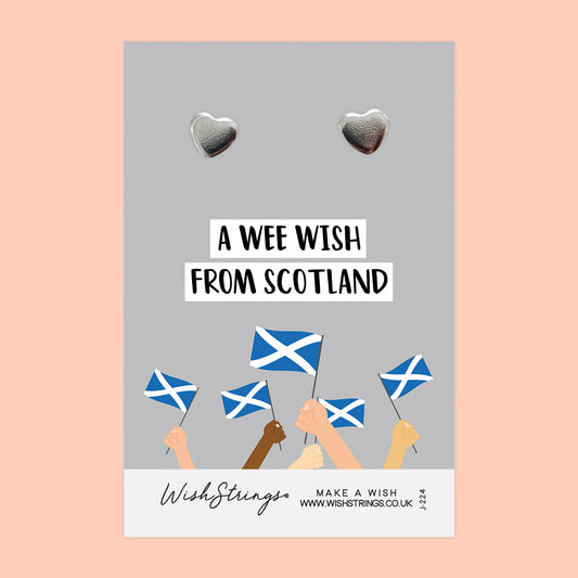 A Wee Wish, from Scotland - Heart Stud Earrings | J224