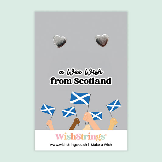 A Wee Wish, from Scotland - Heart Stud Earrings | J224