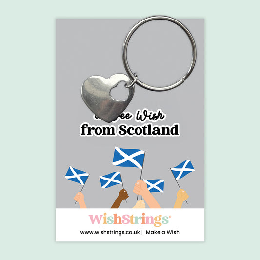 A Wee Wish, from Scotland - Heart Keyring - J224