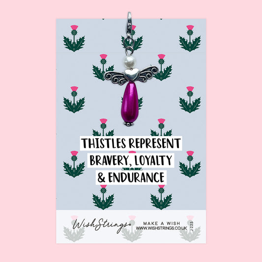 SCOTTISH THISTLES - Wish Angels, Clip on Keepsake | J225