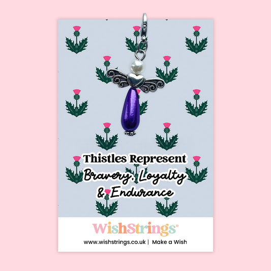 SCOTTISH THISTLES - Wish Angels, Clip on Keepsake | J225