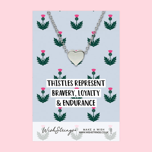 SCOTTISH THISTLES - Heart Necklace - J225