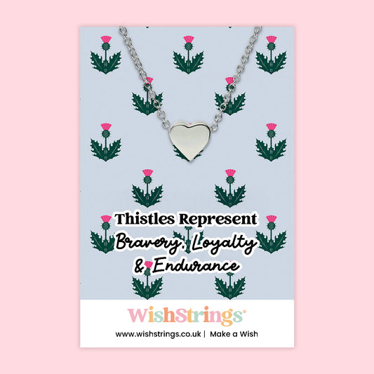 SCOTTISH THISTLES - Heart Necklace - J225