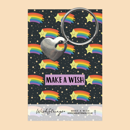 MAKE A WISH - Heart Keyring - J255