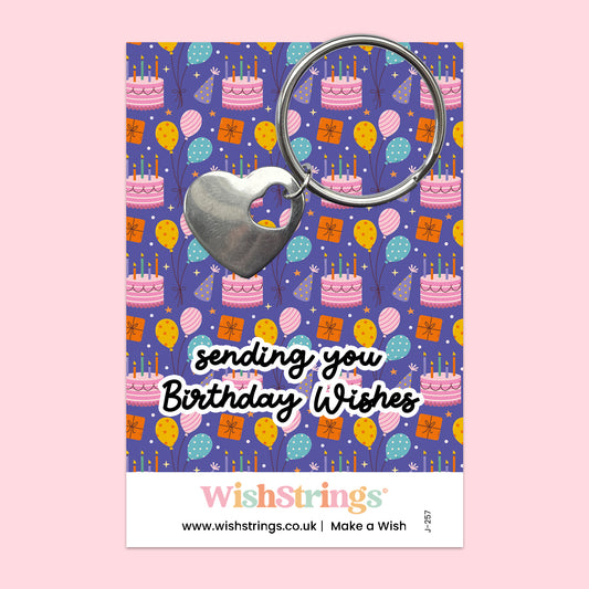 BIRTHDAY WISHES - HEART KEYRING - J257