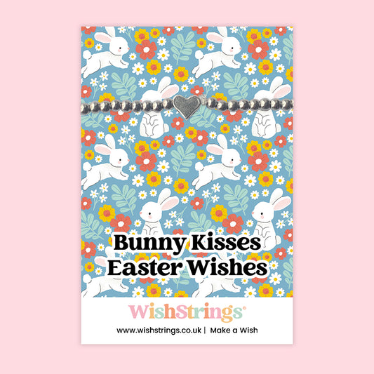 Bunny Kisses Easter Wishes - Heart Beaded Bracelet - J259