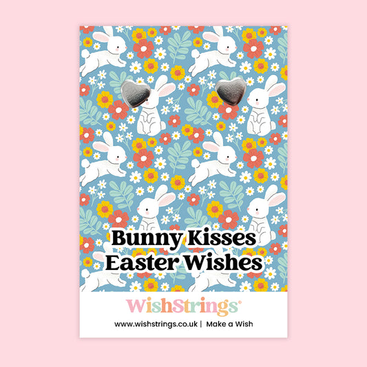 Bunny Kisses Easter Wishes - Heart Stud Earrings | J259