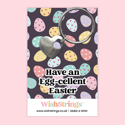 Have an Egg-cellent Easter - Heart Keyring - J261
