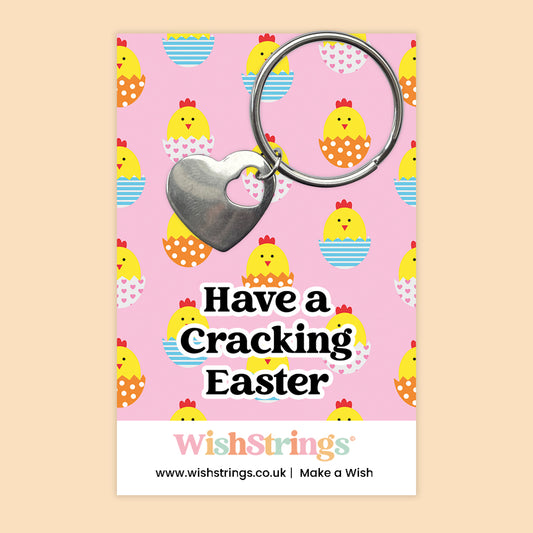 Have a Cracking Easter - Heart Keyring - J262