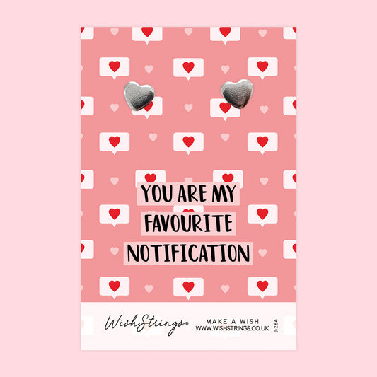 FAVOURITE NOTIFICATION - Heart Stud Earrings | J264