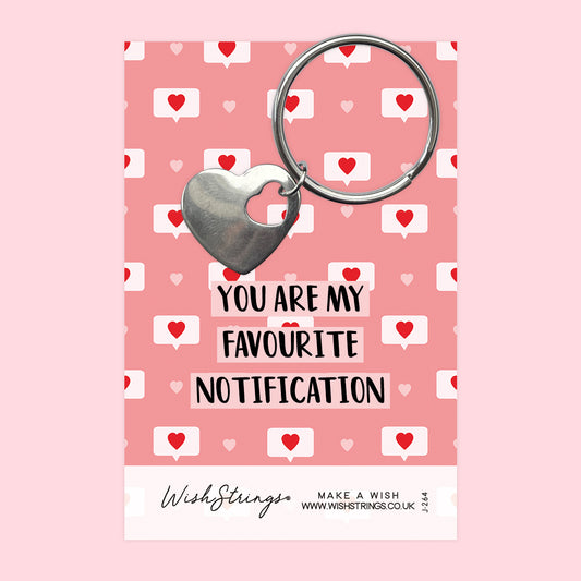 FAVOURITE NOTIFICATION - HEART KEYRING - J264