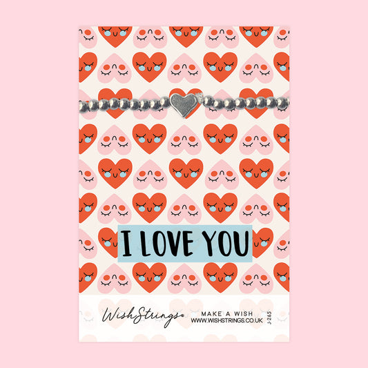 I LOVE YOU - Heart Beaded Bracelet - J265