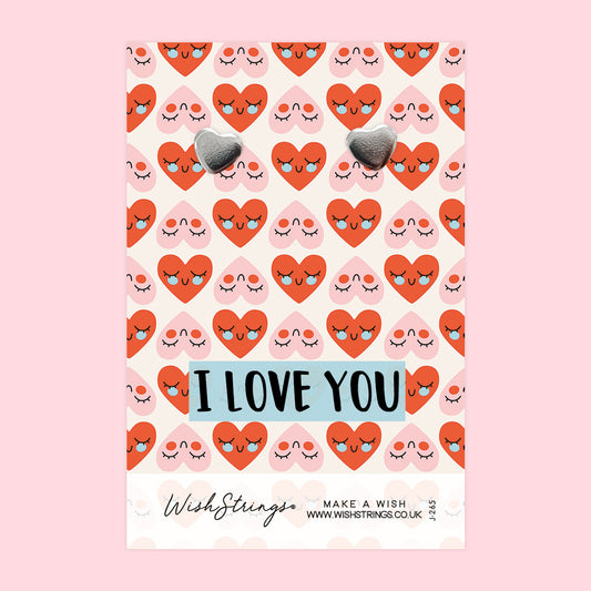 I LOVE YOU - Heart Stud Earrings | J265