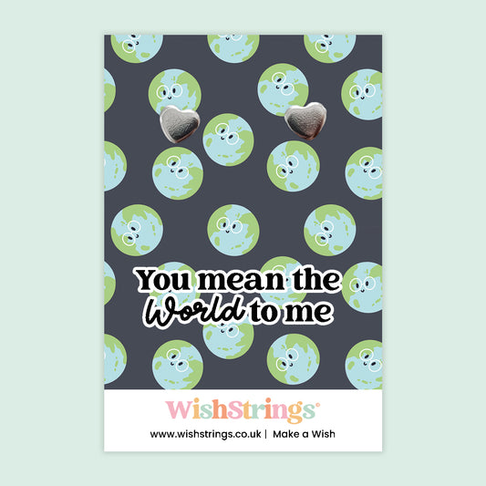 You Mean the World to Me - Heart Stud Earrings | J267