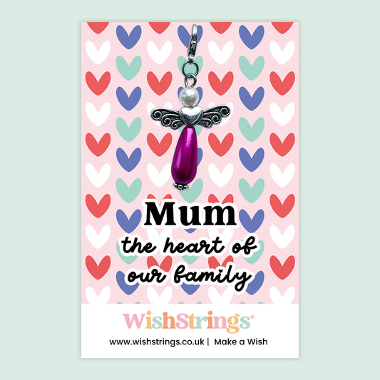 Mum, The Heart of The Family - Wish Angels, Clip on Keepsake | J268