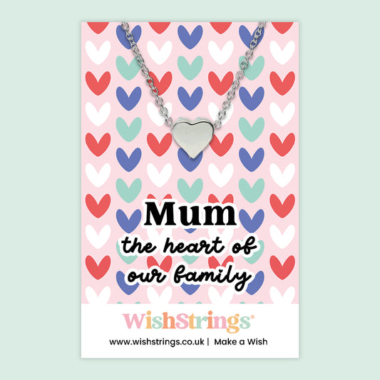 Mum, The Heart of The Family - Heart Necklace - J268