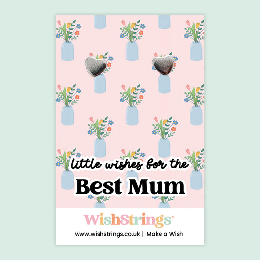 Little Wishes For The Best Mum - Heart Stud Earrings | J269