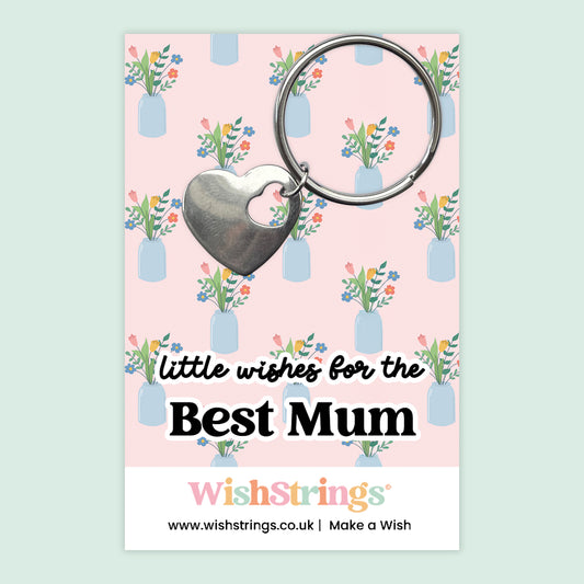 Little Wishes For The Best Mum - Heart Keyring - J269