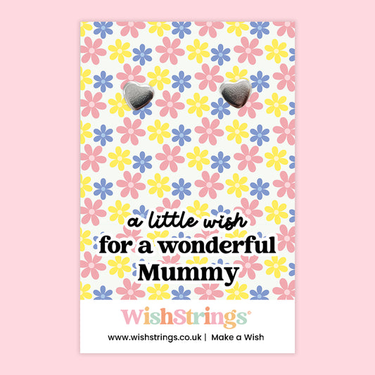 A Little Wish for a Wonderful Mummy - Heart Stud Earrings | J270