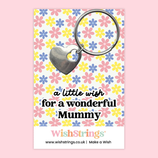 A Little Wish for a Wonderful Mummy - Heart Keyring - J270