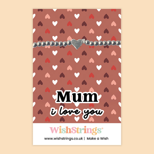 Mum I Love You - Heart Beaded Bracelet - J272