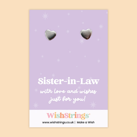 Sister-in-Law - Heart Stud Earrings | J274
