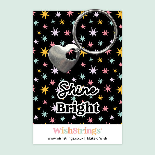 Shine Bright - Heart Keyring - J277