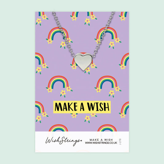 MAKE A WISH, RAINBOW - Heart Necklace - J278