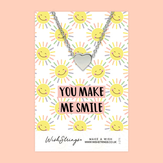 YOU MAKE ME SMILE - HEART NECKLACE - J279