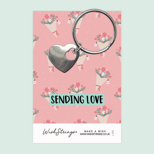SENDING LOVE - Heart Keyring - J280