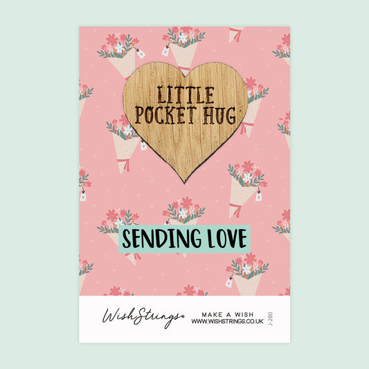 SENDING LOVE - Oak Pocket Hug Token | J280